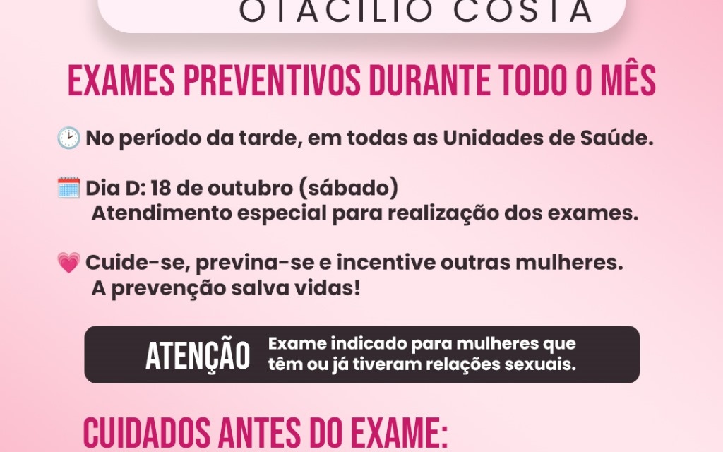 Outubro Rosa mobiliza unidades de saúde em Otacílio Costa