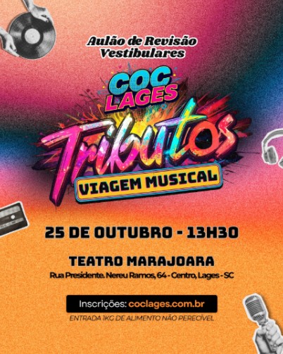 Aulão de Revisão do COC Lages promete uma verdadeira viagem musical pelos anos 80, 90 e 2000