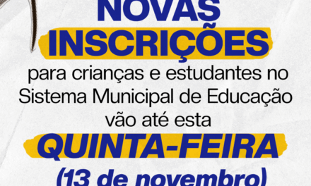 Secretaria da Educação já realizou mais de 2.400 inscrições para novos estudantes nas Unidades de Ensino municipais