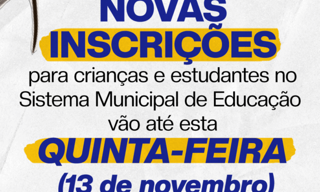 Secretaria da Educação já realizou mais de 2.400 inscrições para novos estudantes nas Unidades de Ensino municipais