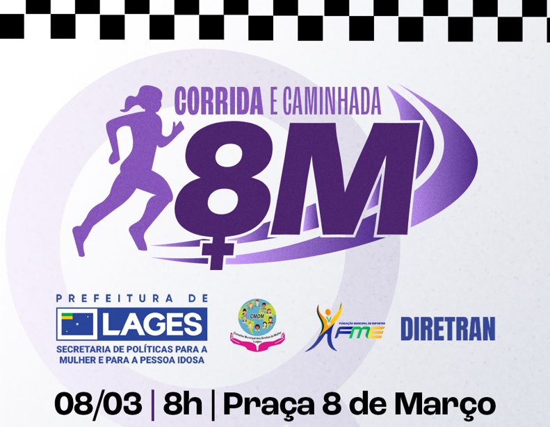 Inscrições para a Corrida e Caminhada 8M iniciam nesta sexta-feira (20), a partir das 18 horas