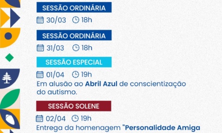 Agenda da Câmara de Lages – 30 de março a 4 de abril