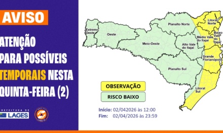 Prefeitura de Lages monitora condições para temporais no decorrer desta quinta-feira (2)