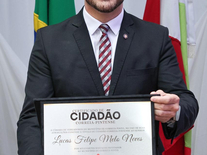 Deputado Lucas Neves recebe título de Cidadão Correiapintense