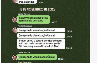 Mensagens de visualização única marcaram conversas entre Flávio Bolsonaro e Daniel Vorcaro