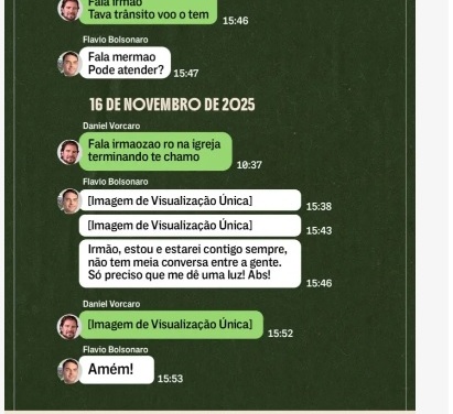 Mensagens de visualização única marcaram conversas entre Flávio Bolsonaro e Daniel Vorcaro