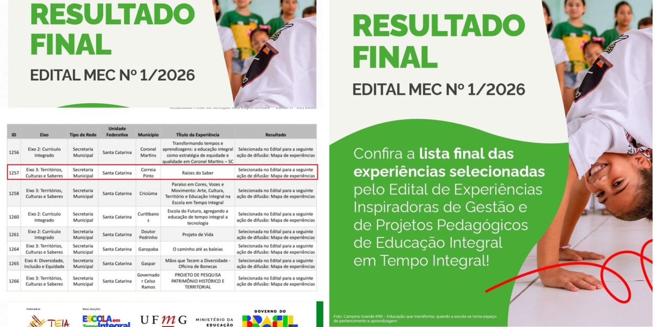 Educação em Tempo Integral: projeto de Correia Pinto ganha destaque nacional